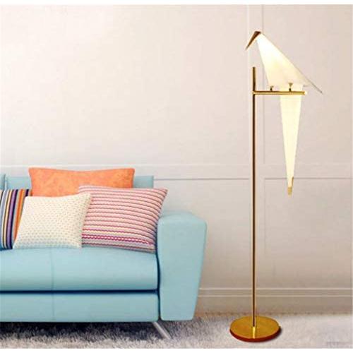 Modern 72inch Floor Lamp Paper Crane Bird Standing Light PVC Lampshade Metal Base Accent Lamps for Bedside Living Dining Study Room Loft