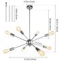 Sputnik Chandeliers 8 Lights Modern Pendant Lighting Nickel Industrial Vintage Ceiling Light Fixtures for Kitchen Dining Room Bedroom