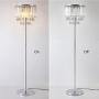 Hsyile Lighting KU300171 Cozy Elegant Modern Creative Crystal Floor Lamp for Living Room,Bedroom,Office,Chrome Finish,3 Lights
