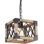Anmytek Adjustable Wood Metal Chandelier Cube Iron Net Frame Pendant Lighting for Kitchen Island Rustic Industrial Edison Hanging Light Dining Room Vintage Ceiling Light Fixture 1-Light (P0031) Anmytek Adjustable Wood Metal Chandelier Cube Iron Net Frame Pendant Lighting for Kitchen Island Rustic Industrial Edison Hanging Light Dining Room Vintage Ceiling Light Fixture 1-Light (P0031)
