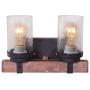 Anmytek Wall Lamp Wooden Wall Light Wall Sconce Fixture with Bubble Glass Shade (Two Lights) Anmytek Wall Lamp Wooden Wall Light Wall Sconce Fixture with Bubble Glass Shade (Two Lights)