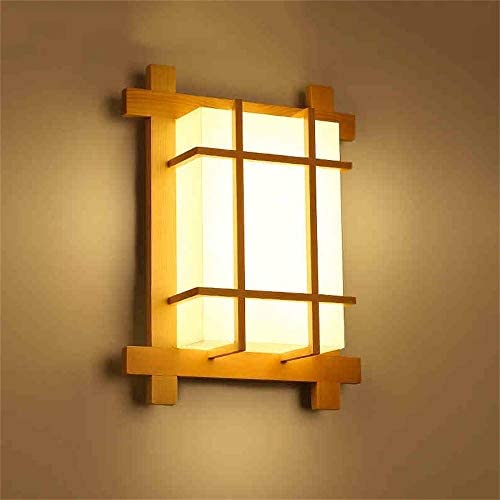SMC wall lamp Japanese Style Solid Wood Creative Wall Lamp Bedside Lamp Bedroom Living Room Balcony Aisle Porch Wood Wall Lamp Small Ceiling Lamp