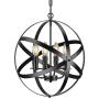 Industrial Pendant Light Vintage Spherical Pendant Lighting with 4 E12 Chandelier Lamp Base Farmhouse Black Metal Kitchen Dining Room Light Fixture, 1-Pack