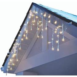 NOMA LED Christmas Icicle String Lights | 70 Mini Warm White Bulbs | Indoor & Outdoor | 6.5 Ft. White Wire Strand