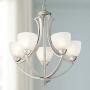 Milbury Satin Nickel Chandelier 24'' Wide Modern White Glass 5-Light Fixture for Dining Room House Foyer Kitchen Island Entryway Bedroom Living Room - Possini Euro Design Milbury Satin Nickel Chandelier 24'' Wide Modern White Glass 5-Light Fixture for Dining Room House Foyer Kitchen Island Entryway Bedroom Living Room - Possini Euro Design