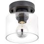 Modern Semi Flush Mount Ceiling Light, Clear Glass Shade,Matte Black Ceiling Light Fixture for Kitchen, Dining Room,Hallway,Passway,Entryway,Farmhouse Lighting