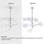 Modern Sputnik Chandelier 6 Lights Chrome,Mid-Century Glass Sphere Chrome Pendant Lighting for Bedroom Kitchen Dining Room by Bewamf (Bulbs Included)