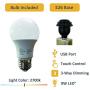 Nocolliny Modern Dimmable Touch Lamp with USB Charging Port for Bedroom, Living Room