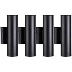 LEONLITE 20W Integrated LED Up Down Wall Light, 1400lm, Cylinder Outdoor Porch Lights, 100V-277V, Wet Location, Door Way, Corridor, Patio Light, Pack of 4