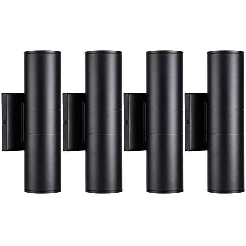 LEONLITE 20W Integrated LED Up Down Wall Light, 1400lm, Cylinder Outdoor Porch Lights, 100V-277V, Wet Location, Door Way, Corridor, Patio Light, Pack of 4