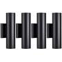 LEONLITE 20W Integrated LED Up Down Wall Light, 1400lm, Cylinder Outdoor Porch Lights, 100V-277V, Wet Location, Door Way, Corridor, Patio Light, Pack of 4