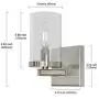 TULUCE Modern 1 Light Wall Sconce with Clear Seed Glass Shade, Brushed Nickel Wall Light Fixture, Diamond Decoration Bathroom Wall Mounted Lamp for Porch,Hallway,Bedroom ,Living Room