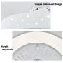 KWOKING Lighting Modern Circular Ceiling Fans with Lights 21.5'' Wide LED Flush Mount Ceiling Light with Remote Control 3 Blades Dimmable Hanging Lamp for Living Room Dining Room Style A