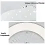 KWOKING Lighting Modern Circular Ceiling Fans with Lights 21.5'' Wide LED Flush Mount Ceiling Light with Remote Control 3 Blades Dimmable Hanging Lamp for Living Room Dining Room Style A