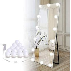 Hollywood Led Vanity Lights Strip Kit, with 14 Dimmable Light Bulbs for Full Body Length Mirror and Bathroom Wall Mirror, Plug in Mirror Lights with Power Supply, White (No Mirror Included)