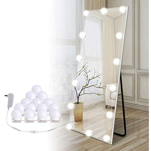 Hollywood Led Vanity Lights Strip Kit, with 14 Dimmable Light Bulbs for Full Body Length Mirror and Bathroom Wall Mirror, Plug in Mirror Lights with Power Supply, White (No Mirror Included)
