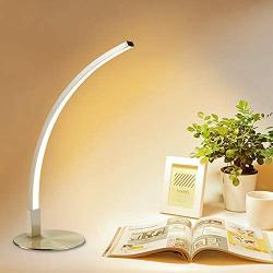 DLLT LED Table Lamp-Modern Table Light for Living Room, Contemporary Small Table Lamps for Bedroom, Curved Bedside Nightstand Light, Minimalist Desk lamp for Office, 6W Warm White, 450LM, Plug in