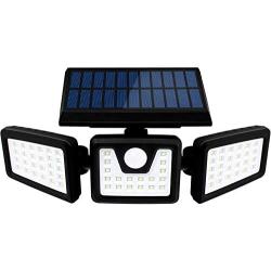 Solar Motion Sensor Lights Outdoor, 3 Heads Security Lights Solar Powered, 70 LED Flood Light Motion Detected Spotlight for Garage Yard Entryways Patio, IP65 Waterproof 1 Pack