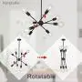 BONLICHT Black Sputnik Chandeliers 8 Light Vintage Industrial Semi Flush Mount Ceiling Light Mid Century Modern Pendant Lighting for Kitchen Dining Room Foyer Hallway