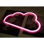 Cloud Neon Light, Cute Neon Cloud Sign, Battery or USB Powered Night Light as Wall Decor for Kids Room, Bedroom, Festival, Party (Pink)