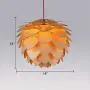 RUNNUP North Europe Designer Pinecone Suspension Light Woody Pendant Light Flying Saucer Shape Ceiling Fixtures Hanging Lighting Lamp for Bedroom Balcony Dining Room, 18