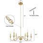 6-Light Gold Modern Chandelier Classic Rustic Ceiling Hanging Light Fixture for Kitchen Dining Room Bedroom Living Room