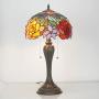 Tiffany Lamp Antique Style Stained Glass Table Light W12H22 Inch Red Rose Lampshade S001 WERFACTORY LAMPS Lover Parents Kids Girlfriend Living Room Bedroom Study Office Coffee Bar Desk Art Crafts Gift