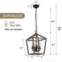 HUESLITE Farmhouse Chandelier, Vintage Foyer Wood Lantern Lighting Fixtures Hanging, 4-Light Pendant Light for Kitchen Island (Wood)