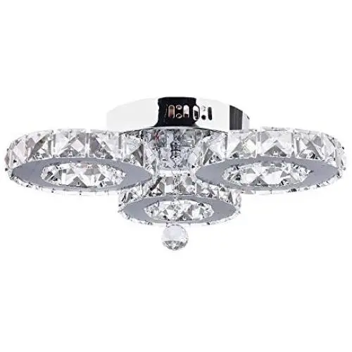 Modern Crystal Chandeliers, 3 Rings 36W LED Crystal Chandelier Fixtures Stainless Steel Pendant Ceiling Lights Fixtures for Dining Room Living Room Bedroom (Warm White) Modern Crystal Chandeliers, 3 Rings 36W LED Crystal Chandelier Fixtures Stainless Steel Pendant Ceiling Lights Fixtures for Dining Room Living Room Bedroom (Warm White)