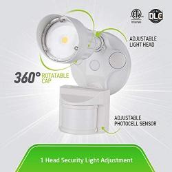 ASD LED Security Light with Motion Sensor - Outdoor Lights with Dusk to Dawn Photocell - 10W 984Lm 5000K 100-277V IP65 ETL & DLC - Outdoor Sensor Lights Motion Detector - Motion Flood Light, White