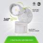 ASD LED Security Light with Motion Sensor - Outdoor Lights with Dusk to Dawn Photocell - 10W 984Lm 5000K 100-277V IP65 ETL & DLC - Outdoor Sensor Lights Motion Detector - Motion Flood Light, White