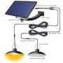 Solar Pendant Light with Dual Head Hanging Shed ,Kyson 32 LED Outdoor Security Lights Auto ON Off for Porch Garage Storage Room Use