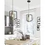 Zeyu Kitchen Pendant Light, 1-Light Industrial Hanging Light Fixture for Dining Room, Black and Satin Nickel Finish, ZJF14 M1L SN+BK