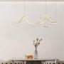 Minimalist LED Chandelier Modern Pendant Light Metal Hanging Ceiling Light Fixture Adjustable Chain Hanging Lamp for Dining Living Rooms Kitchen (Gold)