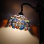 Tiffany Style Floor Lamp Reading Lighting W12H64 Inch Blue Purple Clouldy Stained Glass Crystal Lampshade Antique Adjustable Arched Base S558 WERFACTORY Lamps Bedroom Living Room Beside Table Gift