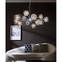 MEEROSEE Sputnik Chandeliers Modern Bubble Glass Chandelier Pendant Lighting Chrome Wired Aluminum 12-Light Fixture W37.4'' for Dining Room Living Island Kitchen Bedroom Foyer Entryway