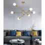 Hsyile Lighting KU300236 Modern-Industrial Style Indoor Chandelier Light Fixtures,Brass Finishes Flush Mount Ceiling Light Modern Pendant Light,Perfect for Dining Room Bedroom Hallway etc,6 Lights