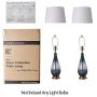 Modern Glass 28 inch Table Lamps for Living Room Set of 2 Bedside Lamps for Bedroom Table Lamp Nightstand Desk Lamps