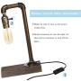 Industrial Table Lamp, Retro Water Piping Table Lamp Steampunk Desk Lamp with Rustic Bronze Metal, Loft Style Vintage Bedside Nightstand Lamp for Living Room, Bedside, Office, Café, Restaurant (ATD47)