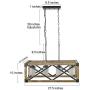 LALUZ Wood Kitchen Island Farmhouse Pendant Lighting Hanging Fixture for Dining Room, 4 Glass Globes, A02989