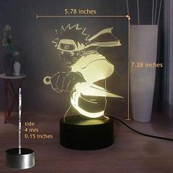 Laysinly Naruto Desk Lamp, Japanese Anime Figures LED Night Light for Kids, Uzumaki Naruto Take Shuriken 3D Acrylic Table Lamp, Child Bedroom Sleeping Night Lamp, Children Birthday Christmas Gift