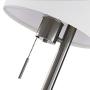Modern Table Lamp with Hotel Style USB Charging Port for Bedroom Living Room Bedside Nightstand Home Office, 23''H Brushed Steel Finish with Linen Shade