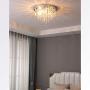 Modern Crystal Chandeliers Lighting Flush Mount LED Ceiling Light Fixture 5 Lights G9 Pendant Chandelier Diameter 15.7'' for Living Room Hallway Dining Room Bedroom (15.7in Transparent)
