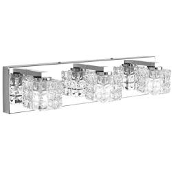 Ralbay Modern Vanity Light Fixtures 3 Lights LED Modern Vanity Light Bathroom Fixtures Over Mirror LED Modern Crystal Glass Vanity Lights