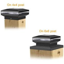 Solar Post Lights, Waterproof Outdoor Post Cap Light for Fence Deck or Patio,Solar Power,4 Packs