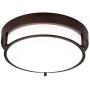 Berliget 12 Inch Metal Industrial Brown 2 Lights Flush Mount Ceiling Light, Hallway Round Modern Bright Ceiling Light Fixture for Kitchen, Bedroom, Laundry, Living Room