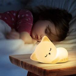 Kitty Night Light Cute Lamp with Tap Control,Cat Nursery Nightlight for Kids Baby Toddler,Kawaii Color Changing Animal Room Decor Decorations,Soft Glow Light,Teen Girls Boys Child Valentine Gifts