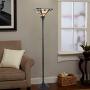 Capulina Tiffany Style Torchiere Floor Lamp, Tiffany Style Floor Light, Mission Tiffany Pole Lamp, Stained Glass Floor Lamps, Leaded Glass Floor Lamp for Living Room (Tall: 69.3 x H13.8 inches)