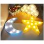 Decorative LED Crescent Moon Star Cloud Night Lights for Kids and Adults,Baby Nursery,Birthday Party,Kids Room Decor