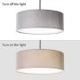 Modern Ceiling Light, 18'' Classic 3-Light Drum Pendant Chandelier, Grey Drum Shade, Round Frosted Acrylic Diffuser, Lamps for Living Room